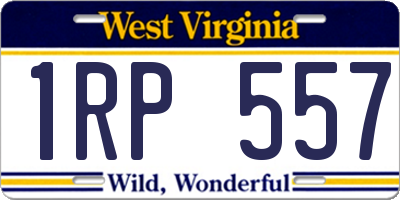 WV license plate 1RP557