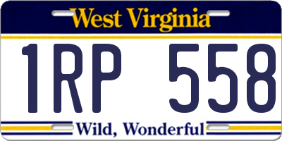 WV license plate 1RP558