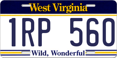 WV license plate 1RP560