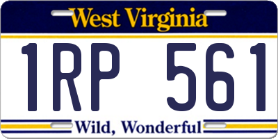 WV license plate 1RP561