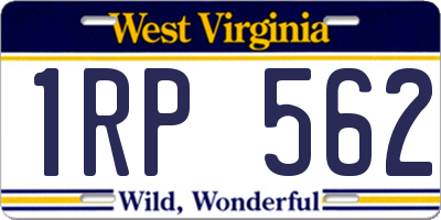 WV license plate 1RP562