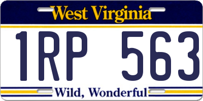 WV license plate 1RP563