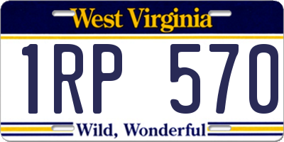 WV license plate 1RP570