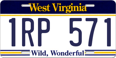 WV license plate 1RP571