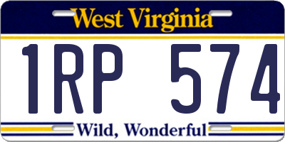 WV license plate 1RP574