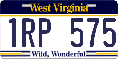 WV license plate 1RP575