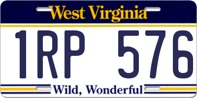 WV license plate 1RP576