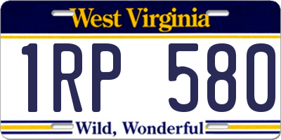 WV license plate 1RP580