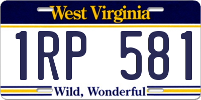 WV license plate 1RP581