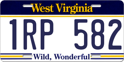 WV license plate 1RP582