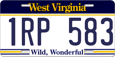 WV license plate 1RP583