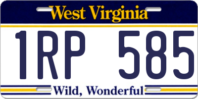 WV license plate 1RP585
