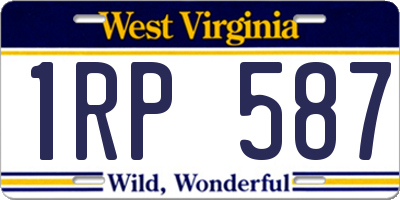 WV license plate 1RP587