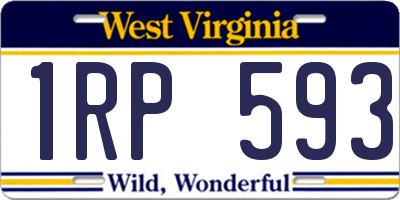 WV license plate 1RP593