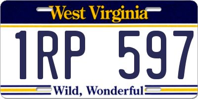 WV license plate 1RP597