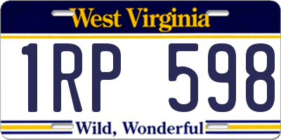 WV license plate 1RP598