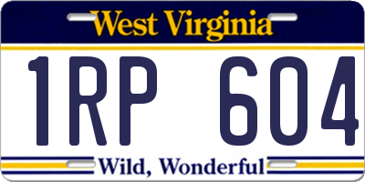 WV license plate 1RP604