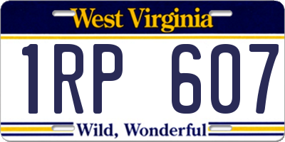 WV license plate 1RP607