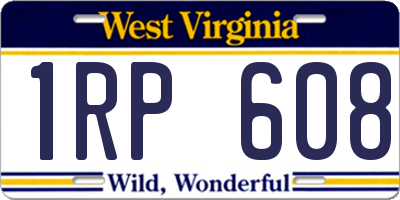 WV license plate 1RP608
