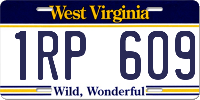 WV license plate 1RP609