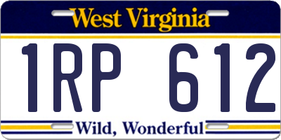 WV license plate 1RP612