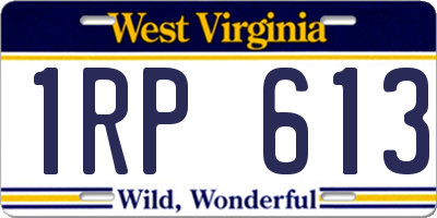WV license plate 1RP613