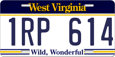 WV license plate 1RP614