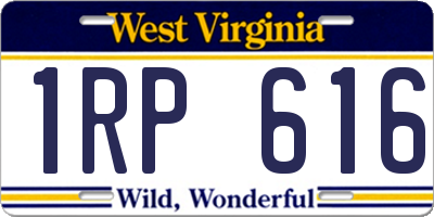 WV license plate 1RP616