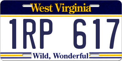 WV license plate 1RP617