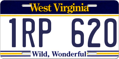 WV license plate 1RP620
