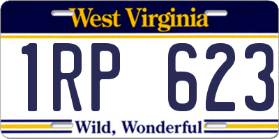 WV license plate 1RP623