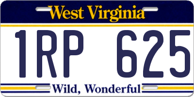 WV license plate 1RP625