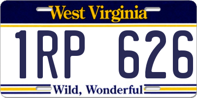 WV license plate 1RP626