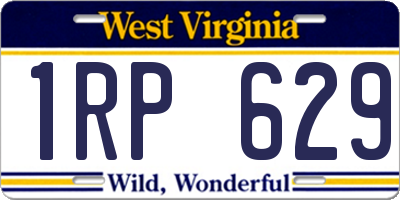 WV license plate 1RP629