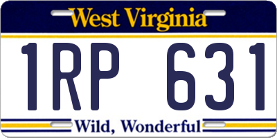 WV license plate 1RP631