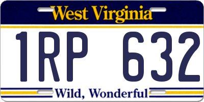 WV license plate 1RP632