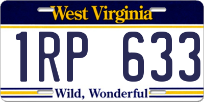 WV license plate 1RP633