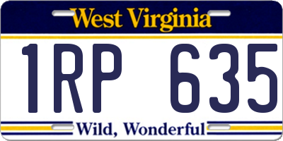 WV license plate 1RP635