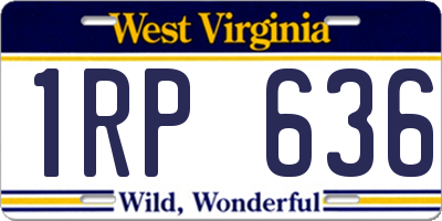 WV license plate 1RP636