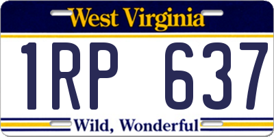 WV license plate 1RP637