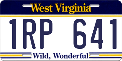 WV license plate 1RP641