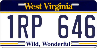 WV license plate 1RP646