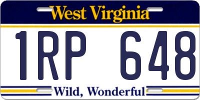 WV license plate 1RP648