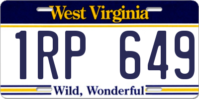 WV license plate 1RP649