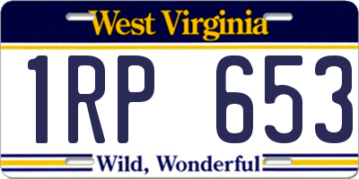 WV license plate 1RP653