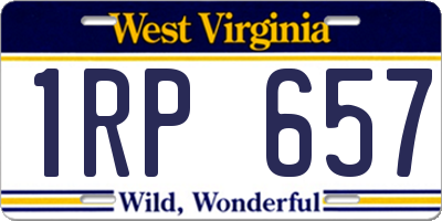 WV license plate 1RP657