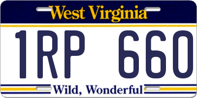 WV license plate 1RP660