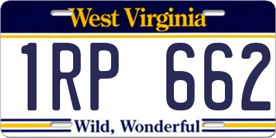 WV license plate 1RP662