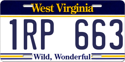 WV license plate 1RP663