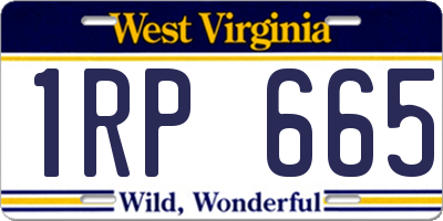 WV license plate 1RP665